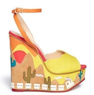 Charlotte Olympia Wild Wild Wedge, VGUC, Size 6